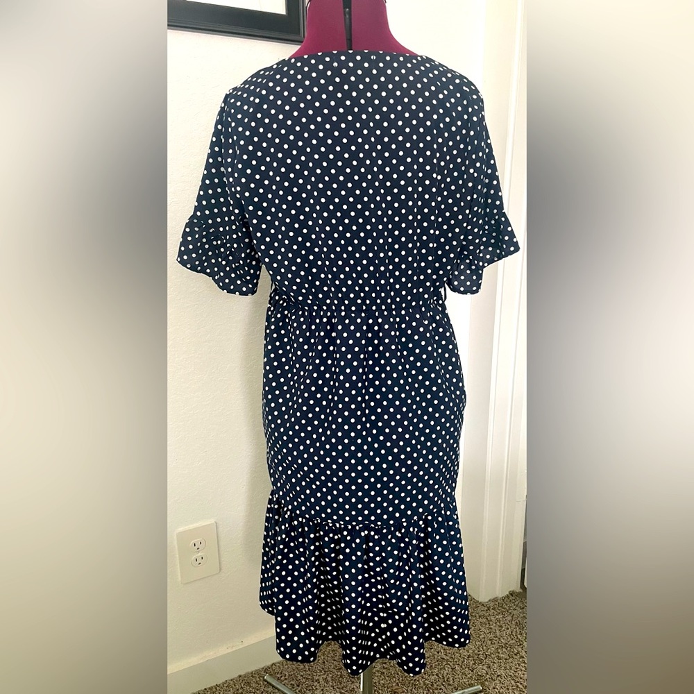 Navy blue polka dot dress - Picture 4 of 4